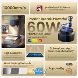 Monport 60W MOPA Fiber Laser Marking Machine 7x7 in Color Metal Marker Engraver