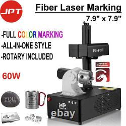 Monport 60w Fiber Laser Marking Machine 7.9x7.9 Laser Engraver With Rotary Axis