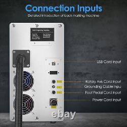 Monport 6x6in 30W Fiber Laser Engraver Marking Machine Metal Gold with Rotary Axis
