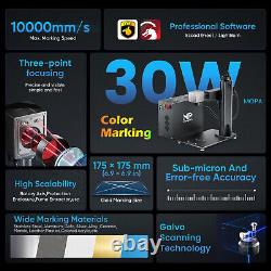 Monport 77in JPT 30W Fiber Laser Marking Machine LightBurn MOPA Laser Engraver
