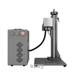 Monport 80W MOPA 7x7 Fiber Laser Marking Engraving Machine with Rotary Axis Lightb