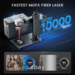 Monport 80W MOPA 7x7 Fiber Laser Marking Engraving Machine with Rotary Axis Lightb