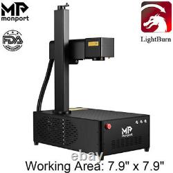 Monport Electric Lifting 50W Fiber Laser Marking Machine Engraver Raycus 7.9x7.9
