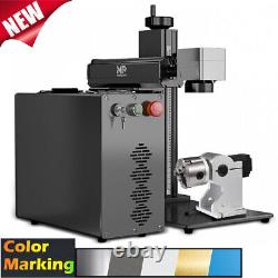 Monport Fiber Laser 30W JPT MOPA Color Laser Marking Machine 6.9x6.9 With Rotary