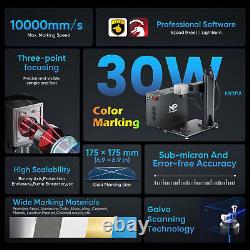 Monport Fiber Laser 30W JPT MOPA Color Laser Marking Machine 6.9x6.9 With Rotary