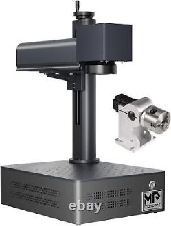 Monport Fiber Laser Engraver 30W Metal Marking Etching Machine with Rotary Axis