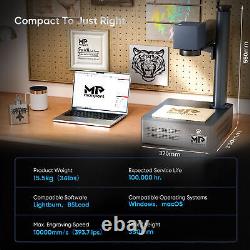 Monport Fiber Laser Engraver 30W Metal Marking Etching Machine with Rotary Axis