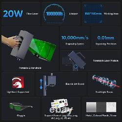 Monport G2 Pro Fiber Laser Marking Machine Engraver Portable 110x110 2.5D Carve