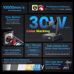 Monport GA 30W Mopa Fiber Laser Metal Color Marker Engraver 7x7 with Rotary Axis