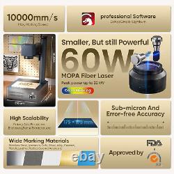 Monport GM 60W MOPA Fiber Laser Engraver Metal Marking Machine with Rotary Axis