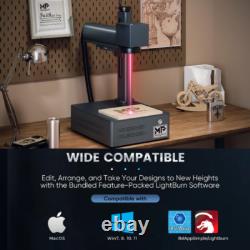 Monport Mopa 60W Fiber Laser Engraver +Rotary Axis 77 Metal Engraving Marking