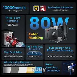 Monport Mopa 80W Fiber Laser Marking Machine Metal Engraver 6.9x6.9 Quartz Galvo