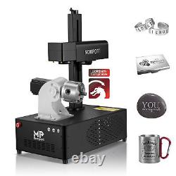 Monport Raycus 30W Fiber Laser Marking Machine 6x6 Laser Engraver +Rotary Axis