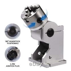 Monport Rotary Axis 80mm 3 Jaw Rotary Attachment for Fiber Laser Engraver Marker