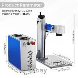 Monport Upgraded 50W Fiber Laser Engraver Marking Machine Dual Fans +Rotary Axis