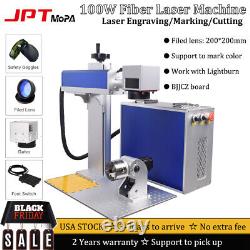 Mopa M7 100W Fiber Laser Marking Machine Rotary For Metal Steel Marking US