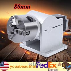 NEW Rotary Shaft Axis Attachment 80mm for Fiber Laser Marking Engraving Machine