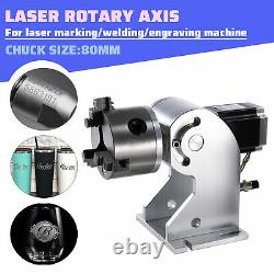 OMTech 11.8x11.8 50W Fiber Laser Marking Engraver Marker Machine w. Rotary Axis