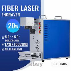 OMTech 20W Fiber Laser Marking Machine 5.9x5.9 Metal Engraver Raycus with CE FDA
