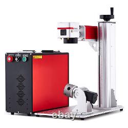 OMTech 20W MOPA Fiber Laser Engraver Desktop Laser Marking Machine & Rotary Axis