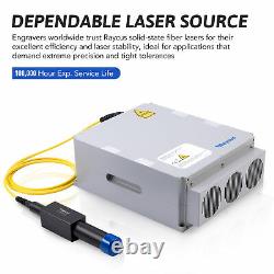 OMTech 30W 4.3x4.3 in. Fiber Laser Marking Machine for Metal with Rotary Axis