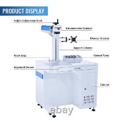 OMTech 30W 6.9 x6.9 Fiber Laser Marking Machine Metal Marker wIth Rotary Axis