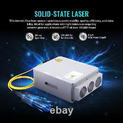 OMTech 30W 7.9x 7.9 Fiber Laser Marking for Metal Engraver with Rotary Axis