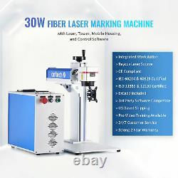 OMTech 30W 7x7 Fiber Laser Marking Machine for Metal Engraver with Rotary Axis