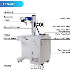 OMTech 30W 8x8 in. Fiber Laser Marking Machine for Metal with Rotary Axis A