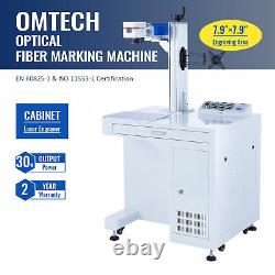 OMTech 30W Fiber Laser Engraver 8x8 Bed Mobile Workstation Laser Marking Machine