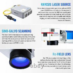 OMTech 30W Fiber Laser Marking Engraving Machine with 6.9x6.9 Bed & Rotary Axis