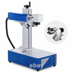 OMTech 30W Fiber Laser Marking Machine 6.9x6.9 Metal Marker with Rotary Axis