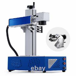 OMTech 30W Fiber Laser Marking Machine 7.9x 7.9 Metal Engraver w. Rotary Axis