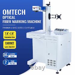 OMTech 30W Fiber Laser Marking Machine 8x8 Bed Laser Engraver for Metal Steel
