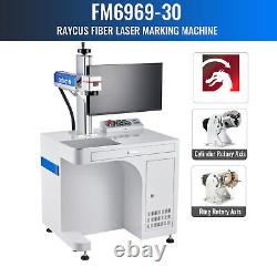 OMTech 30W Fiber Laser Marking Machine Metal 6.9 x6.9 with Premium Accessories