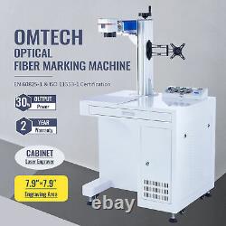 OMTech 30W Fiber Laser Marking Machine Workstation 8x8 Laser Engraver for Metal