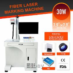 OMTech 30W Max 8×8 Bed Engraver Marker Fiber Laser Marking Machine for Metal