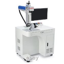 OMTech 50W 11.8x11.8 Cabinet Fiber Laser Marker Engraver with Rotary Axis