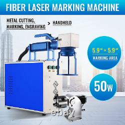 OMTech 50W 5.9x5.9 Raycus Fiber Laser Marking Machine for Metal with Rotary Axis