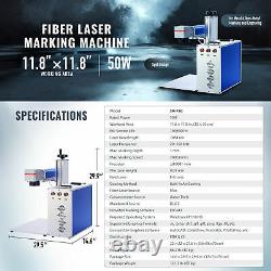 OMTech 50W Fiber Laser Marking Machine 12x12 Laser Engraver for Gold Steel More