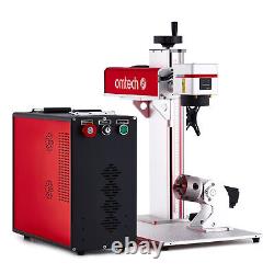 OMTech 60W Fiber Laser Color Marking Machine 7x7 Bed JPT M7 with Rotary Axis