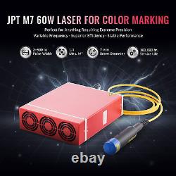 OMTech 7x7 60W Fiber Laser Color Marking Machine JPT MOPA M7 with Rotary Axis