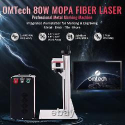 OMTech 80W Fiber Laser Marking Machine JPT Metal Color Marker 4.3x4.3 6.9x6.9