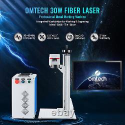 OMTech Desktop 30W Fiber Laser Engraver for Marking Etching Gold Aluminum & More