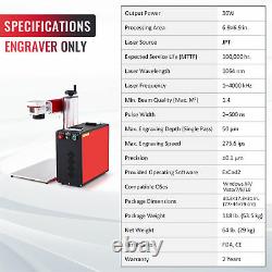 OMTech Fiber Laser 30W JPT MOPA Laser Marking Machine 6.9x6.9 with Rotary Axis