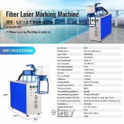 OMTech Fiber Laser Marking Machine 5.9x5.9 50 Watt Engraver Metal Marker