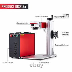 OMTech Fiber Laser Marking Machine 60W MOPA Laser for 6.9x6.9 with Rotary Axis