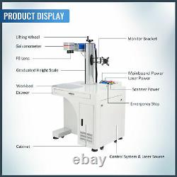 OMTech Max Fiber Laser Marking Machine 30W 7.9×7.9 in. With Fiber Rotary Axis A