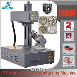 Portable 100W JPT Auto Focus Fiber Laser Marking Machine Color Marker Engraver