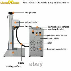 Portable 30W Fiber Laser Marking Machine For Metal Steel Split &Rotary Axis US